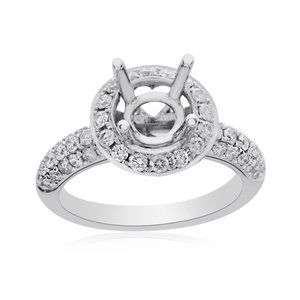0.81 Carat Diamond Halo Engagement Ring Mounting
